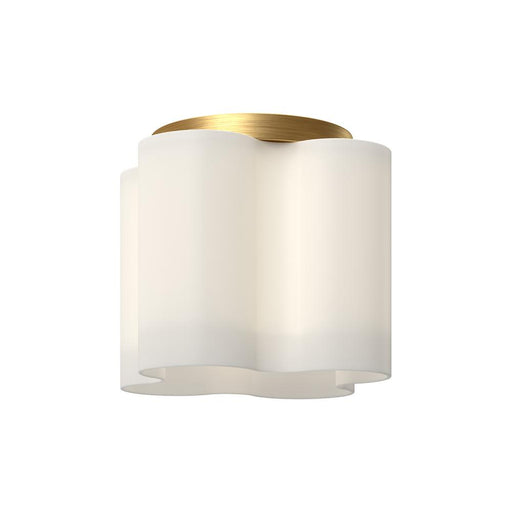 Kuzco Lighting Inc Clover 9-in Brushed Gold/Opal Glass LED Flush Mount