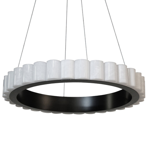 30w Chandelier, Mb W/ Faux Alabaster Acrylic | CLS-2430LEDC-MB