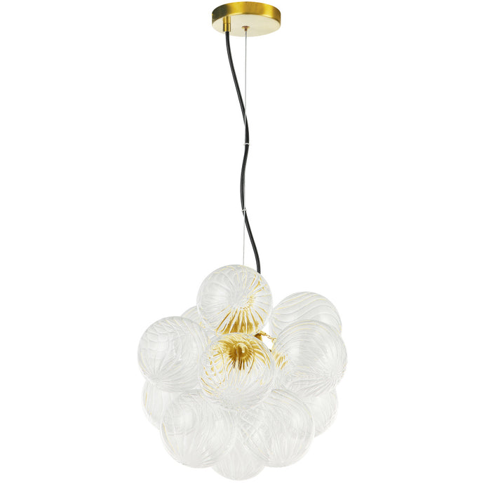  3 Light  Pendant, Agb W/ Clr Spiral Glass | CLZ-133P-AGB