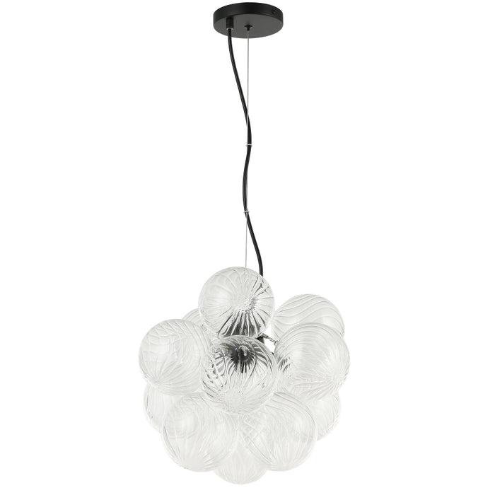  3 Light  Pendant, Mb W/ Clr Spiral Glass | CLZ-133P-MB
