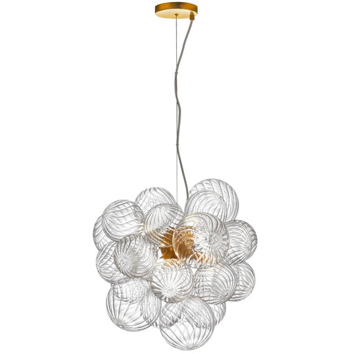  6 Light  Pendant, Agb W/ Clr Spiral Glass | CLZ-206P-AGB