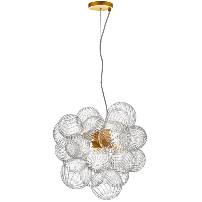 6 Light  Pendant, Agb W/ Clr Spiral Glass | CLZ-206P-AGB