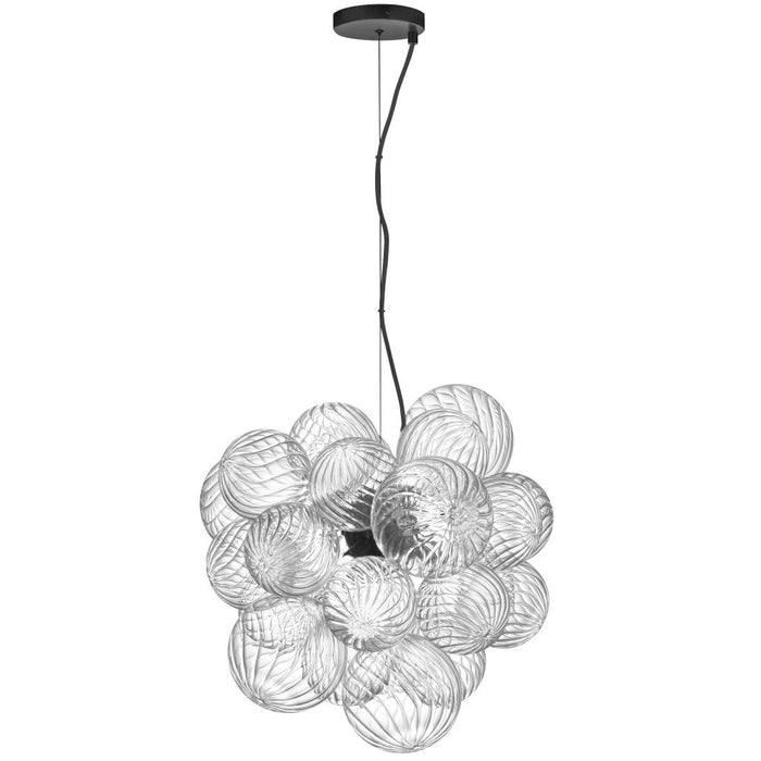 6 Light  Pendant, Mb W/ Clr Spiral Glass | CLZ-206P-MB