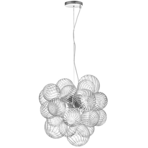  6 Light  Pendant, Pc W/ Clr Spiral Glass | CLZ-206P-PC