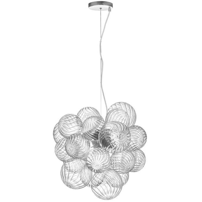  6 Light  Pendant, Pc W/ Clr Spiral Glass | CLZ-206P-PC