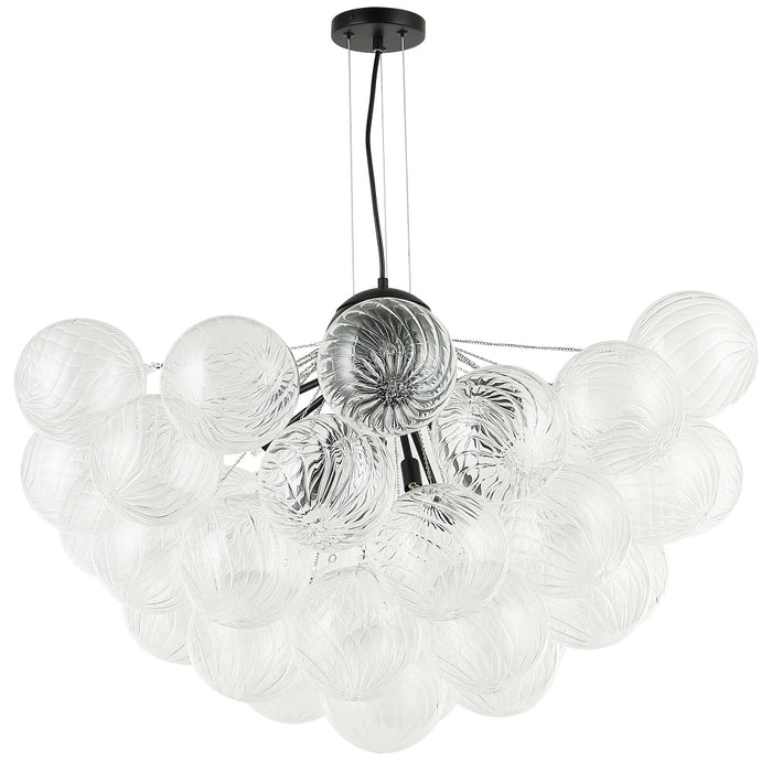  12 Light  Chandelier, Mb W/ Clr Spiral Glass | CLZ-3612C-MB