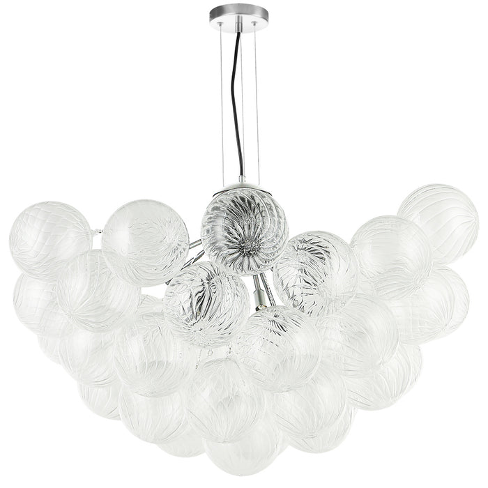  12 Light  Chandelier, Pc W/ Clr Spiral Glass | CLZ-3612C-PC