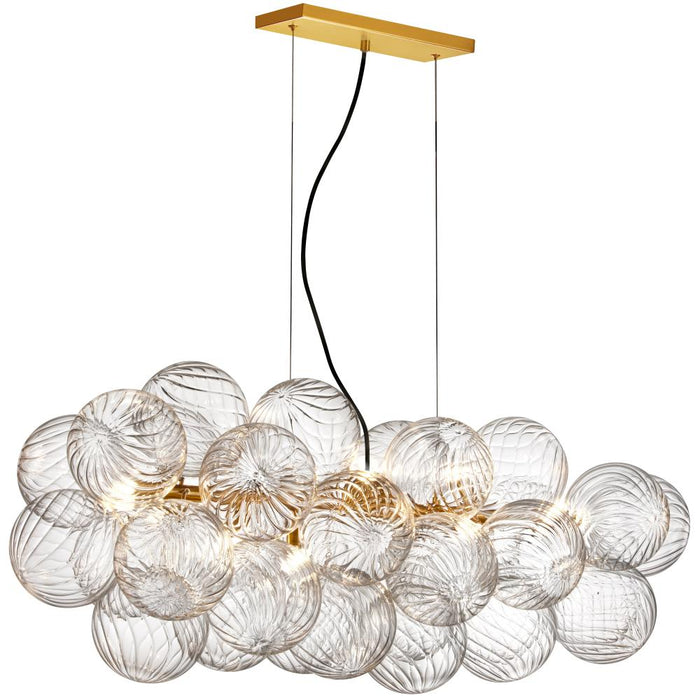 10 Light Horiz Pendant, Agb W/clr Spiral Glass | CLZ-418HP-AGB