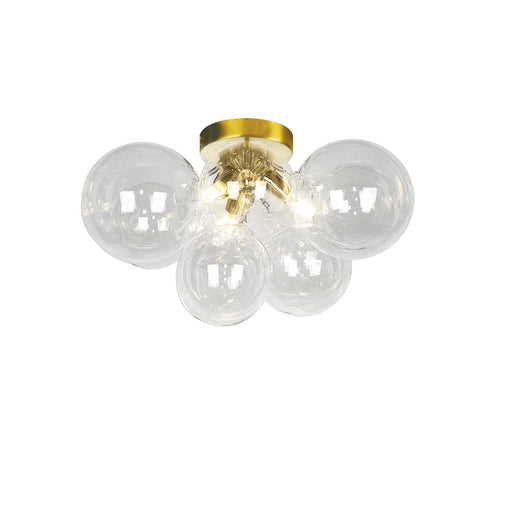  3 Light  Halogen Flush Mount, Agb W/ Clear Glass | CMT-143FH-CLR-AGB