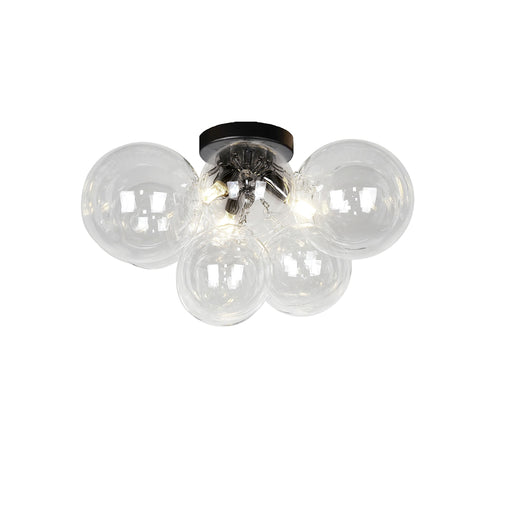  3 Light  Halogen Flush Mount, Mb W/ Clear Glass | CMT-143FH-CLR-MB