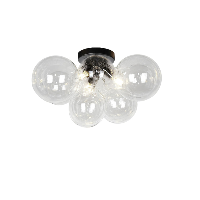  3 Light  Halogen Flush Mount, Mb W/ Clear Glass | CMT-143FH-CLR-MB