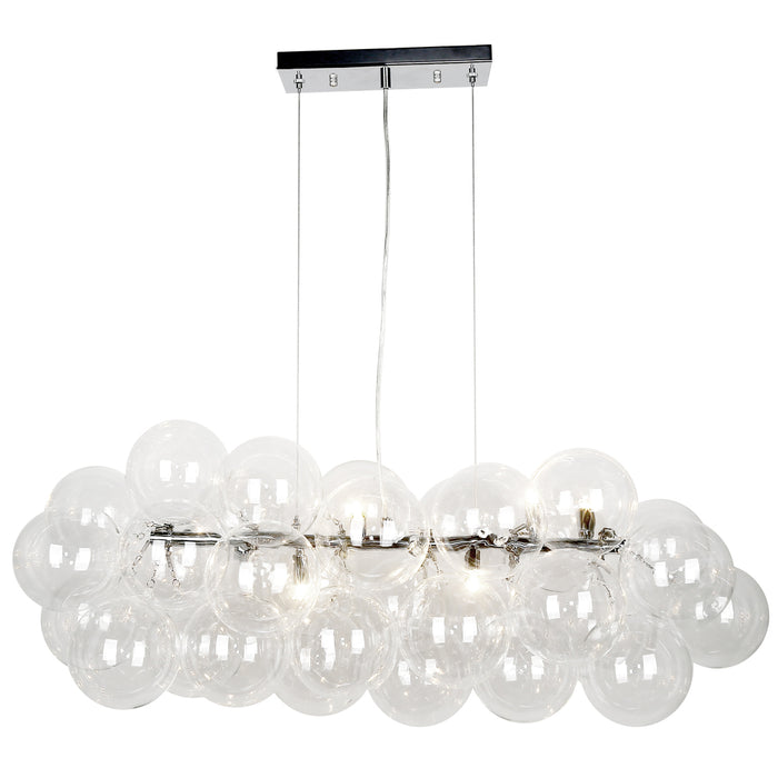  10 Light  Horiz. Pendant, Pc W/ Clear Glass | CMT-418HP-CLR-PC