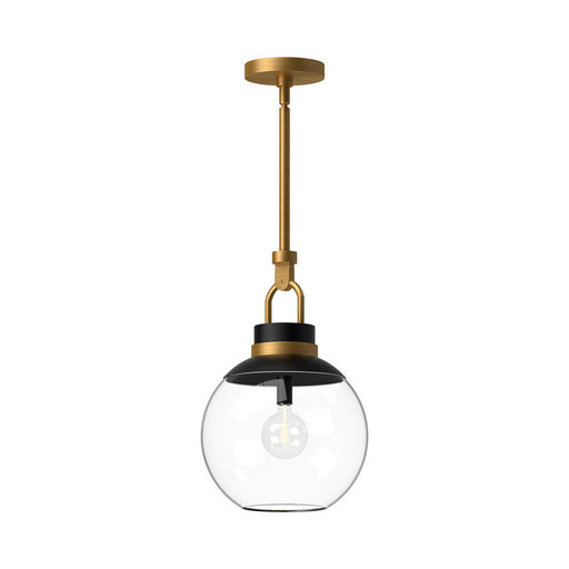 Alora Copperfield 12-in Aged Gold/Clear Glass 1 Light Pendant