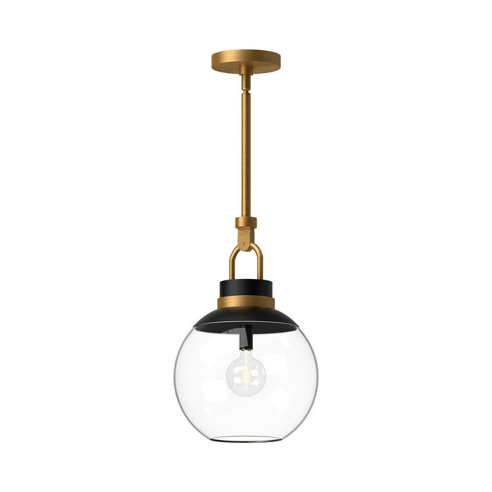 Copperfield 12-in Aged Gold/clear Glass 1 Light Pendant | PD520512AGCL
