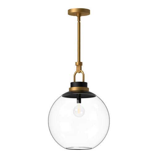 Alora Copperfield 16-in Aged Gold/Clear Glass 1 Light Pendant