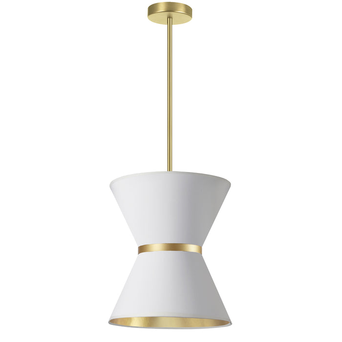 1lt Incand Pendant, Agb W/ Gld Ring, Wh/gld Shade | CTN-121P-AGB-692