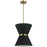 Dainolite 1 Light Incand Pendant, AGB w/ GLD ring, BK Shade