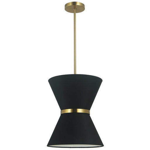 1lt Incand Pendant, Agb W/ Gld Ring, Bk Shade | CTN-121P-AGB-797