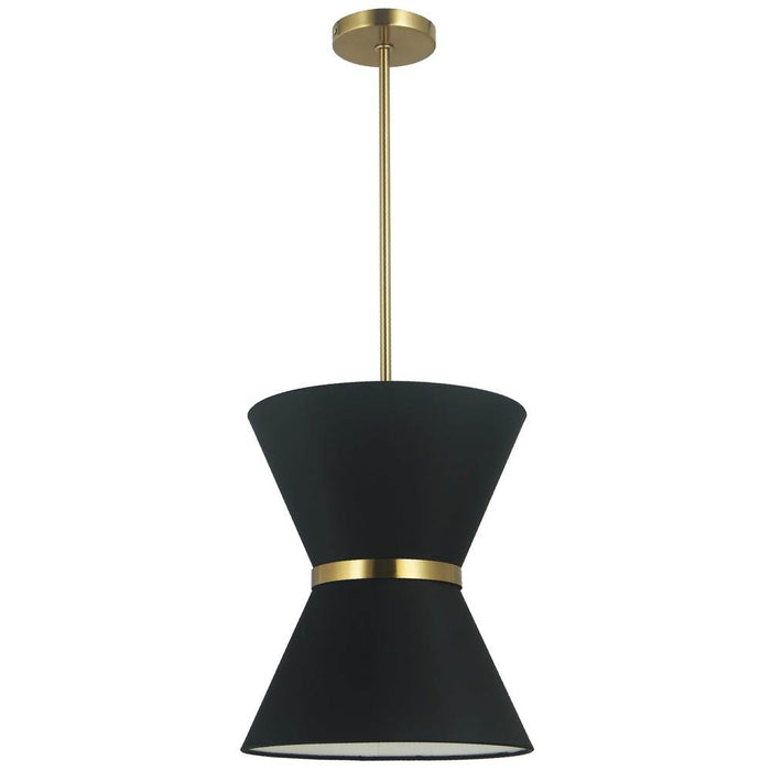 1lt Incand Pendant, Agb W/ Gld Ring, Bk Shade | CTN-121P-AGB-797