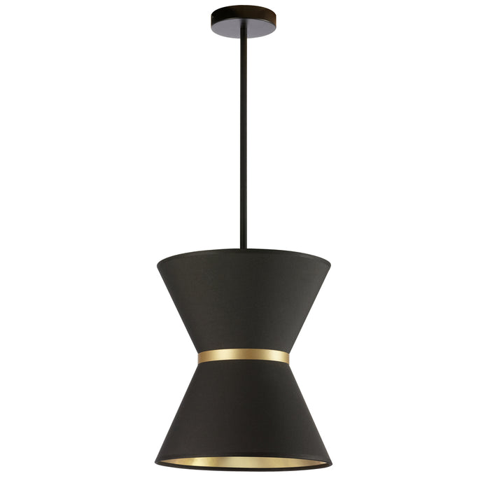 1lt Incand Pendant, Mb W/ Gld Ring, Bk/gld Shade | CTN-121P-MB-698