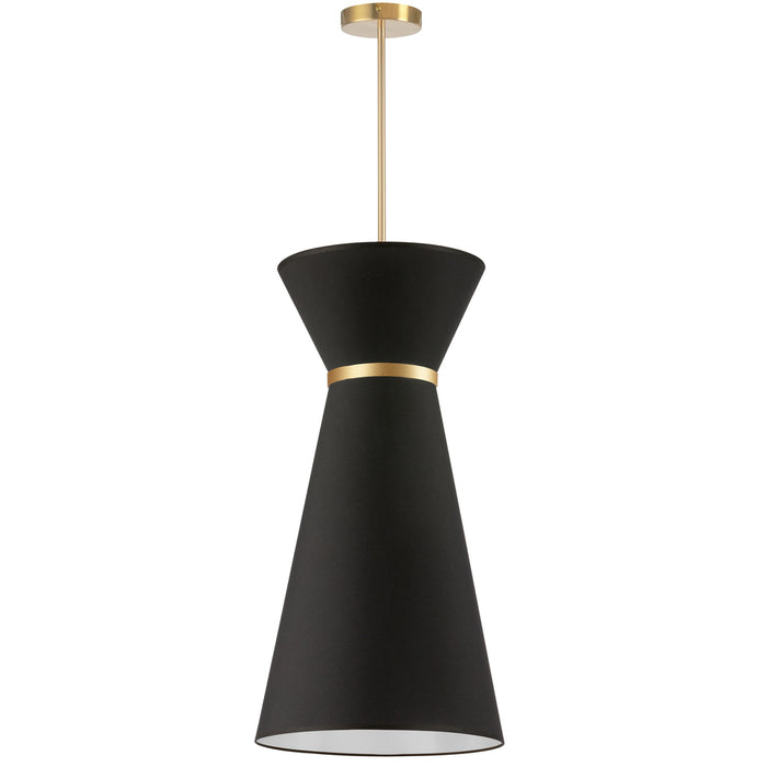 1lt Incandescent Pendant, Agb W/ Fabric Shade | CTN-141P-AGB-797