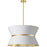  4 Light  Incand Chandelier, Agb W/ Gld Ring, Wh/gld Sh | CTN-244C-AGB-692