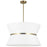 4 Light  Incand Chandelier, Agb W/ Gld Ring, Wh Shade | CTN-244C-AGB-790