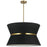  4 Light  Incand Chandelier, Agb W/ Gld Ring, Bk Shade | CTN-244C-AGB-797