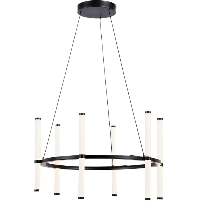 36w Chandelier, Mb W/ Wh Acrylic Diffuser | CVT-2436C-MB