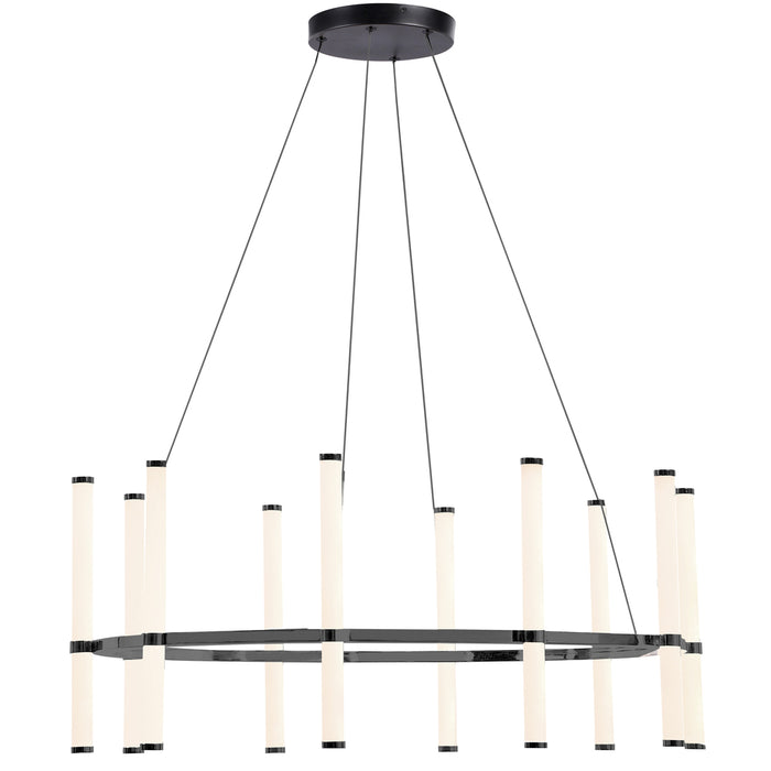 60w Chandelier, Mb W/ Wh Acrylic Diffuser | CVT-3260C-MB