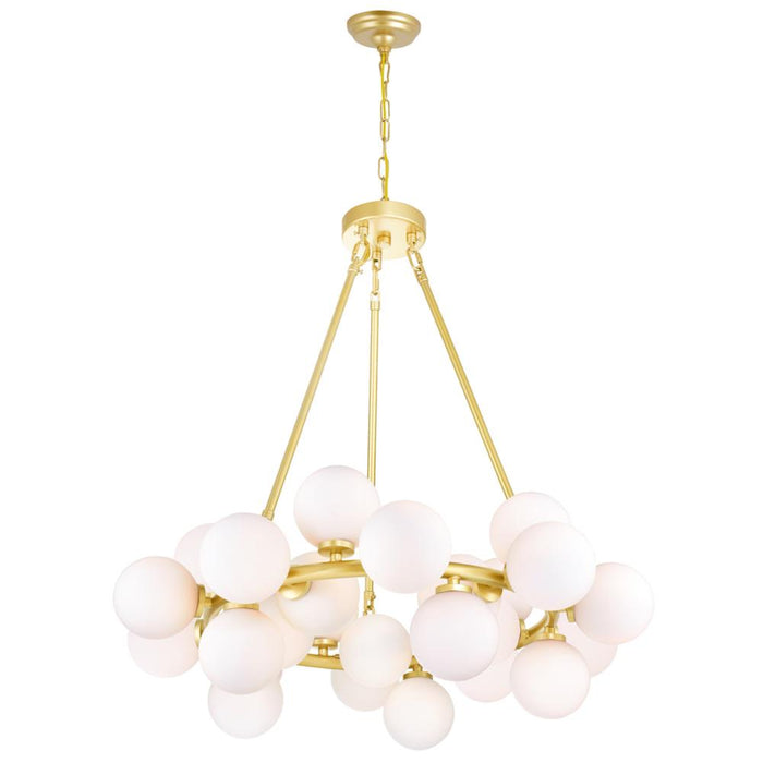 CWI Lighting Arya 25 Light Chandelier With Satin Gold Finish