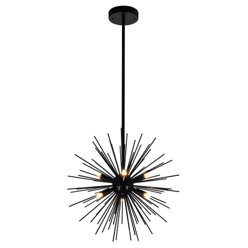 Savannah 6 Light Chandelier With Black Finish | 1034P16-6-101