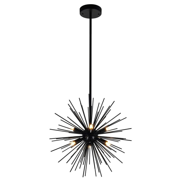 Savannah 6 Light Chandelier With Black Finish | 1034P16-6-101