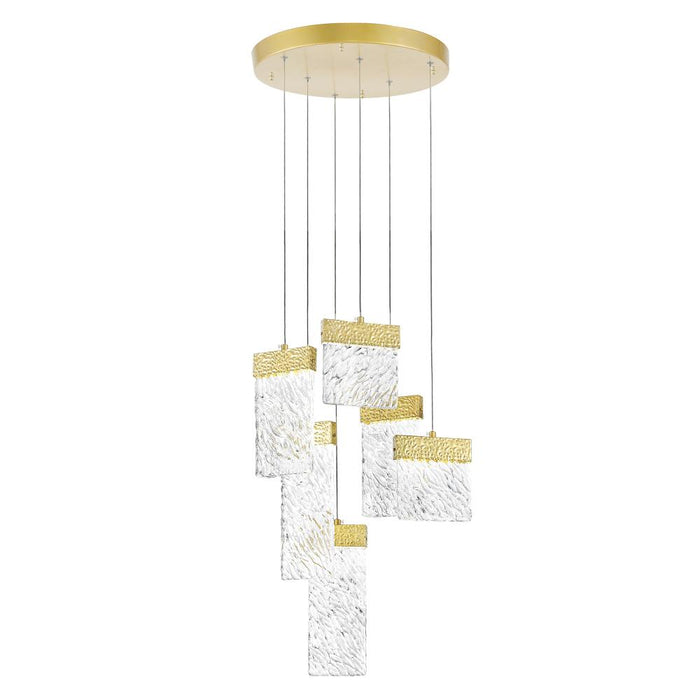Carolina Led Chandelier With Gold Leaf Finish | 1090P16-6-620
