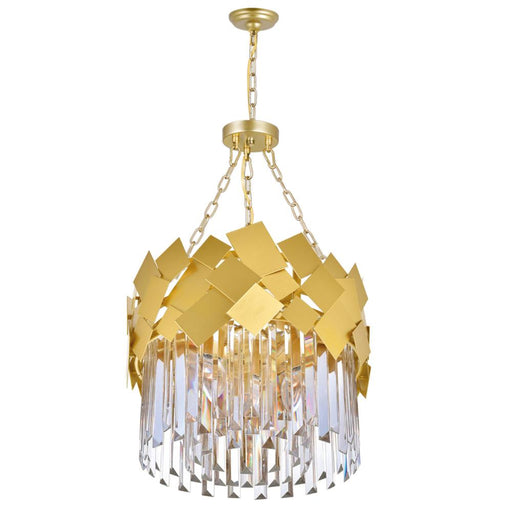 CWI Lighting Panache 4 Light Down Chandelier With Medallion Gold Finish