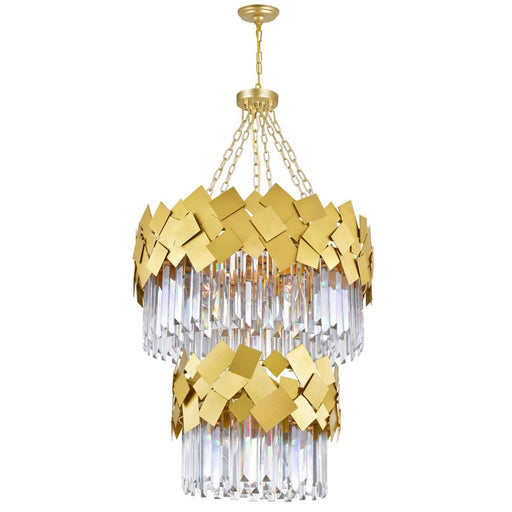 CWI Lighting Panache 10 Light Down Chandelier With Medallion Gold Finish