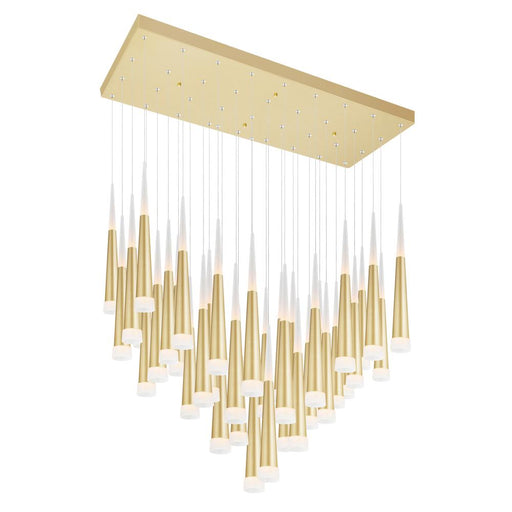 CWI Lighting Andes LED Multi Light Pendant With Satin Gold Finish