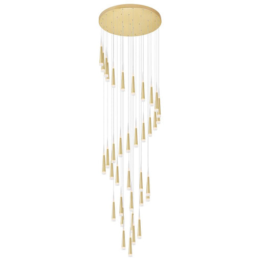 CWI Lighting Andes LED Multi Light Pendant With Satin Gold Finish