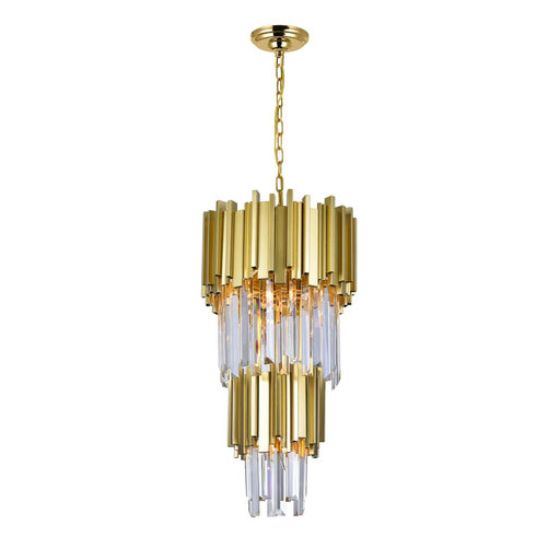 CWI Lighting Deco 4 Light Down Mini Chandelier With Medallion Gold Finish