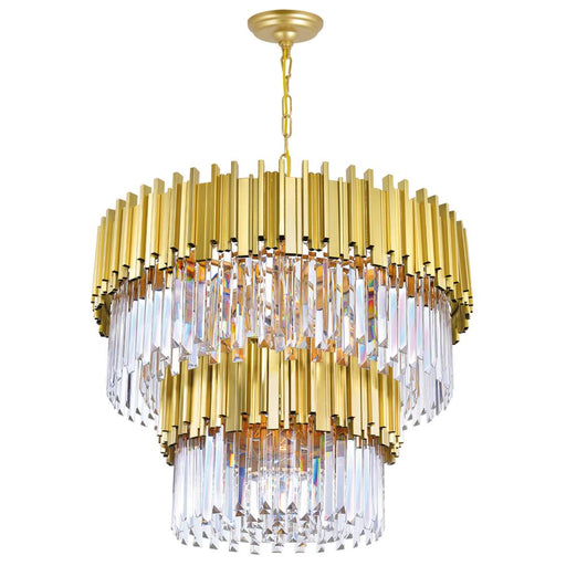 CWI Lighting Deco 12 Light Down Chandelier With Medallion Gold Finish