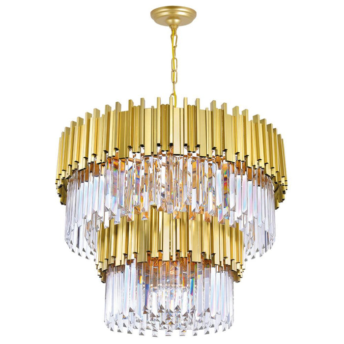 Deco 12 Light Down Chandelier With Medallion Gold Finish | 1112P32-12-169