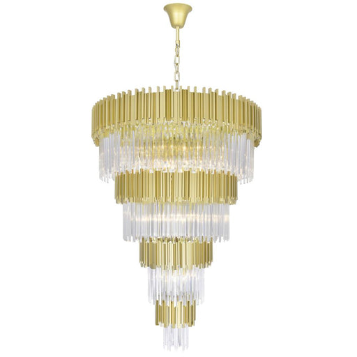 Deco 34 Light Down Chandelier With Medallion Gold Finish | 1112P40-34-169