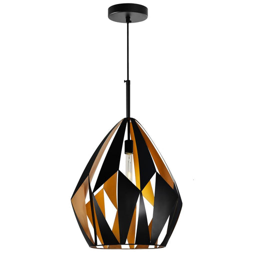 CWI Lighting Oxide 1 Light Down Pendant With Black+Copper Finish