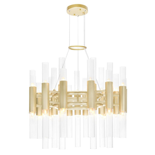 CWI Lighting Orgue 42 Light Chandelier With Satin Gold Finish