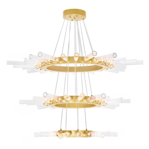 CWI Lighting Collar 63 Light Chandelier With Satin Gold Finish