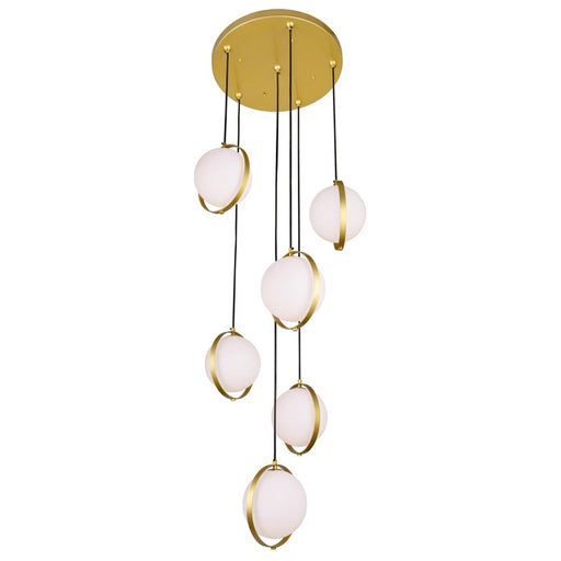 Da Vinci 6 Light Multi Light Pendant With Brass Finish | 1153P24-6-169