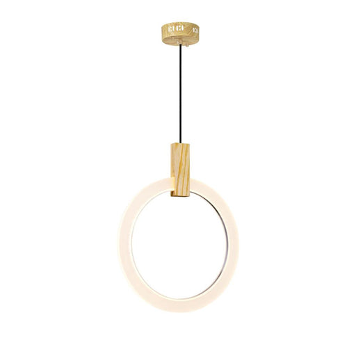 CWI Lighting Anello LED Pendant With White Oak Finish