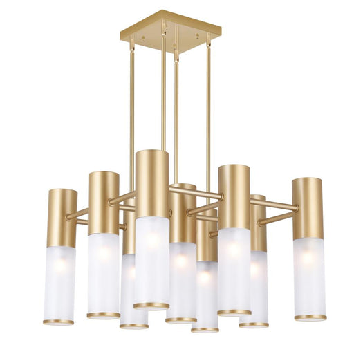CWI Lighting Pipes 16 Light Chandelier With Sun Gold Finish