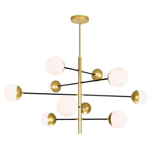CWI Lighting Compass 10 Light Chandelier With Medallion Gold Finish