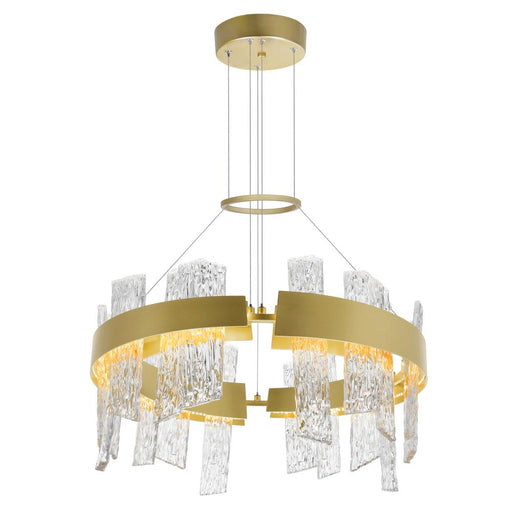 Guadiana 24 In Led Satin Gold Chandelier | 1246P24-602-A